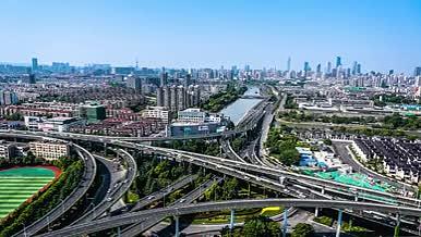 8K实拍南京城市全景交通立交车流延时摄影视频的预览图